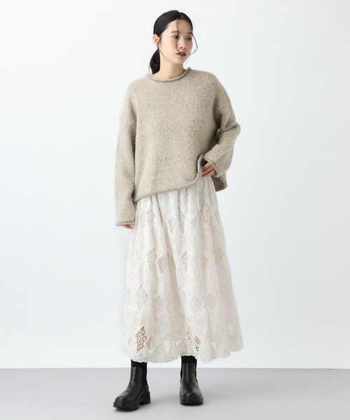 studio CLIP(スタディオクリップ)の「《natural by clip》3.5ゲージフェレットタッチプルオーバー(ニット/セーター・レディース・チャコール/ブルー/グレイッシュベージュ・FREE)」の11枚目の写真