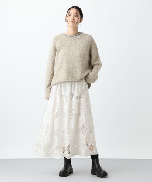 studio CLIP(スタディオクリップ)の「《natural by clip》3.5ゲージフェレットタッチプルオーバー(ニット/セーター・レディース・チャコール/ブルー/グレイッシュベージュ・FREE)」の15枚目の写真