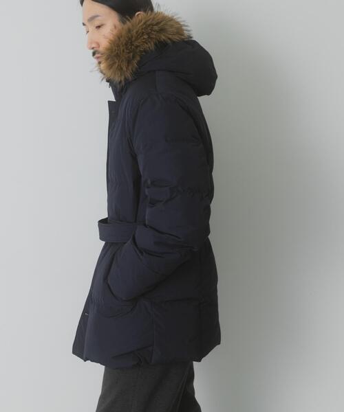 ITEMS URBANRESEARCH（アイテムズ アーバンリサーチ）の「770FP 撥水ベルテッドダウンコート（ダウンジャケット/コート・メンズ・ネイビー/ブラック・LARGE/MEDIUM）」の19枚目の写真