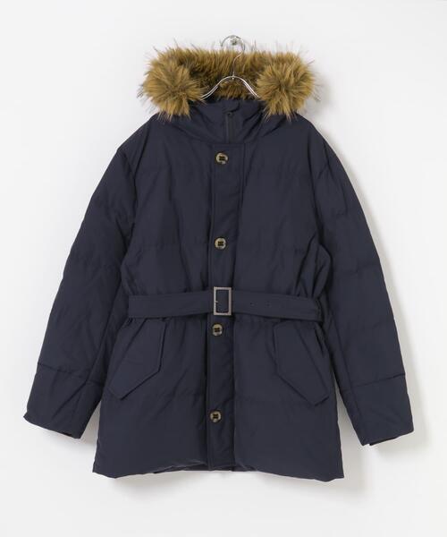 ITEMS URBANRESEARCH（アイテムズ アーバンリサーチ）の「770FP 撥水ベルテッドダウンコート（ダウンジャケット/コート・メンズ・ネイビー/ブラック・LARGE/MEDIUM）」の3枚目の写真