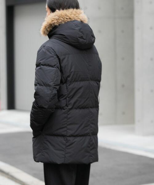 ITEMS URBANRESEARCH（アイテムズ アーバンリサーチ）の「770FP 撥水ベルテッドダウンコート（ダウンジャケット/コート・メンズ・ネイビー/ブラック・LARGE/MEDIUM）」の7枚目の写真