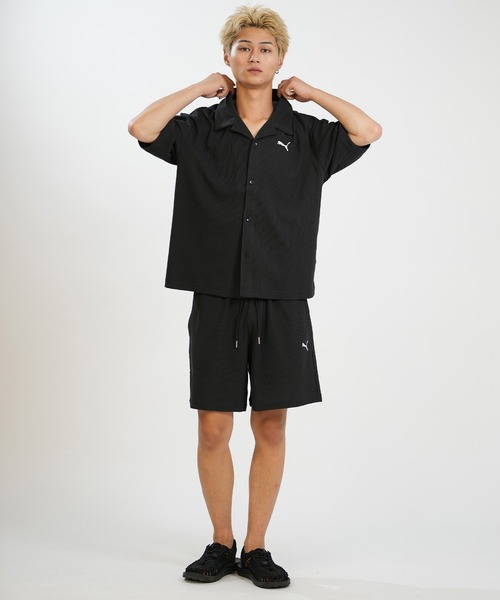 PUMA(プーマ)の「PUMA/プーマ メンズ ショーツ ワッフル生地 ワンポイント シンプル 636802(その他パンツ・メンズ・ブラック/グレイッシュベージュ・XL/L/M)」の5枚目の写真
