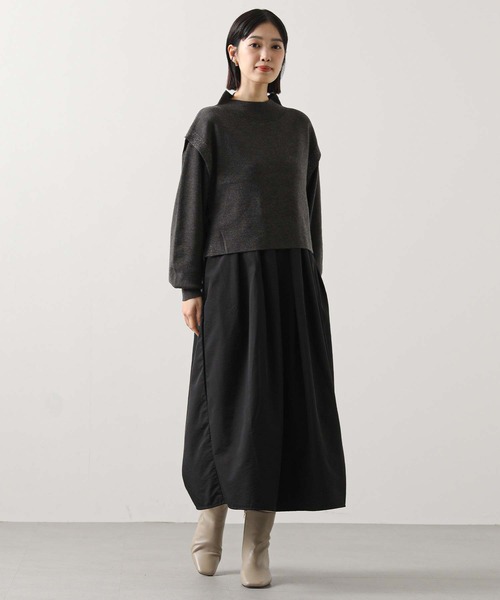 Gready Brilliant（グレディブリリアン）の「ベスト×ニットワンピｓｅｔ（ワンピース・レディース・チャコールグレー/ベージュ・FREE）」の3枚目の写真