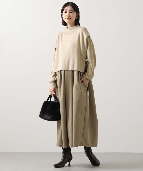 Gready Brilliant（グレディブリリアン）の「ベスト×ニットワンピｓｅｔ（ワンピース・レディース・チャコールグレー/ベージュ・FREE）」の8枚目の写真