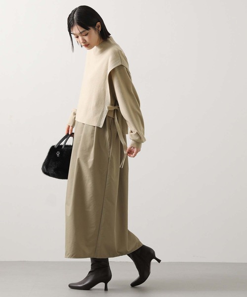 Gready Brilliant（グレディブリリアン）の「ベスト×ニットワンピｓｅｔ（ワンピース・レディース・チャコールグレー/ベージュ・FREE）」の9枚目の写真