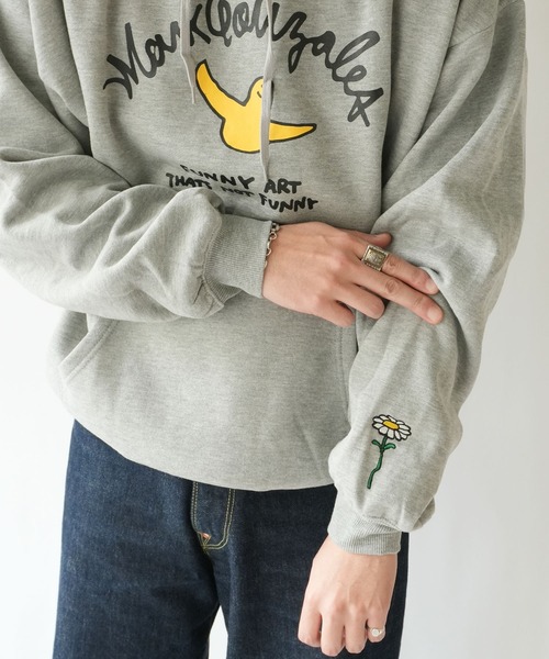 RiNc (リンク)の「【 MARK GONZALES 】 エンジェル プリント ロゴ プルオーバーパーカー(パーカー・メンズ・杢グレー/ブラック/ホワイト・M/L/XL)」の8枚目の写真