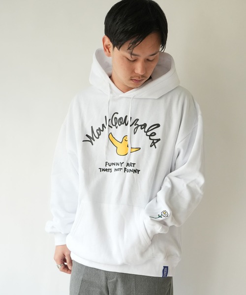 RiNc (リンク)の「【 MARK GONZALES 】 エンジェル プリント ロゴ プルオーバーパーカー(パーカー・メンズ・杢グレー/ブラック/ホワイト・M/L/XL)」の4枚目の写真