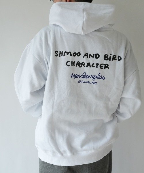 RiNc (リンク)の「【 MARK GONZALES 】 エンジェル プリント ロゴ プルオーバーパーカー(パーカー・メンズ・杢グレー/ブラック/ホワイト・M/L/XL)」の5枚目の写真