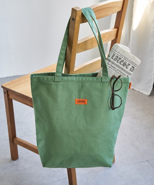 UNIVERSAL OVERALL（ユニバーサルオーバーオール）の「UNIVERSAL OVERALL ユニバーサルオーバーオール キャンバスダブルフェイストートバッグ（トートバッグ・メンズ・ブラック/グレー/オフホワイト/ライトグリーン・FREE）」の4枚目の写真