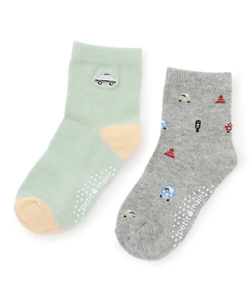 petit main（プティマイン）の「アソートクルーソックス2P（ソックス/靴下・キッズ・ベージュ/ミント/オフホワイト・S/M/SS/L）」の3枚目の写真