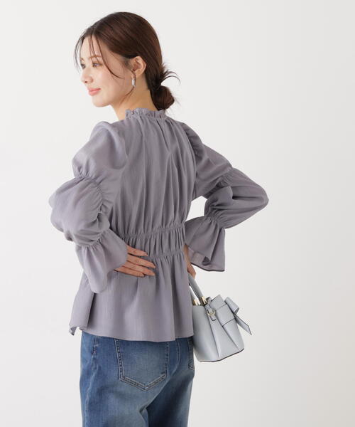 PROPORTION BODY DRESSING（プロポーションボディドレッシング）の「ウエストシャーリングブラウス / 1216110202（シャツ/ブラウス・レディース・ダークグレー/ベージュ/ホワイト系その他・FREE）」の10枚目の写真