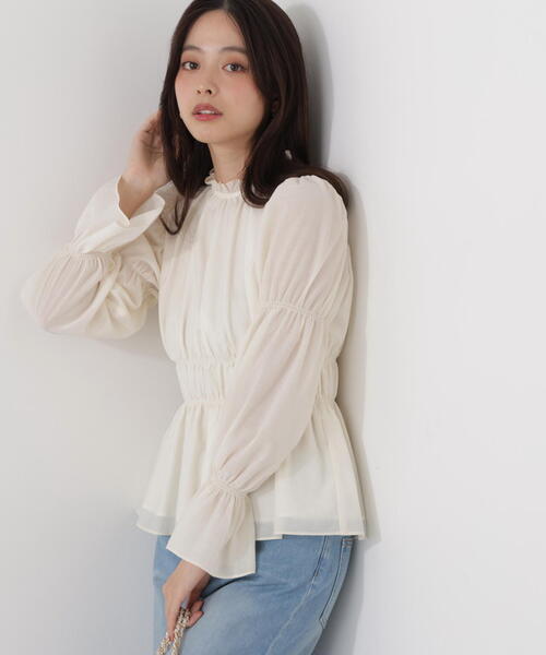 PROPORTION BODY DRESSING（プロポーションボディドレッシング）の「ウエストシャーリングブラウス / 1216110202（シャツ/ブラウス・レディース・ダークグレー/ベージュ/ホワイト系その他・FREE）」の15枚目の写真