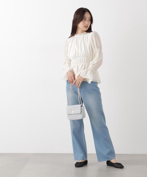 PROPORTION BODY DRESSING（プロポーションボディドレッシング）の「ウエストシャーリングブラウス / 1216110202（シャツ/ブラウス・レディース・ダークグレー/ベージュ/ホワイト系その他・FREE）」の19枚目の写真