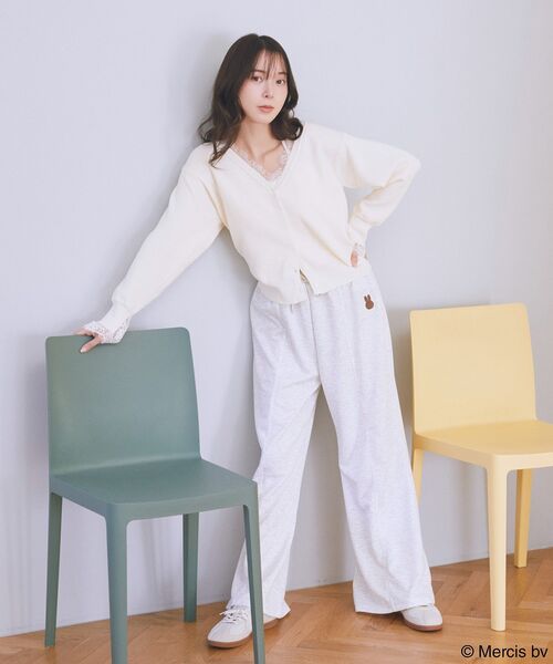 earth music&ecology（アースミュージックアンドエコロジー）の「miffy /earth 刺繍スウェットパンツ（スウェットパンツ・レディース・杢グレー/グレー系その他/クリーム・FREE）」の5枚目の写真