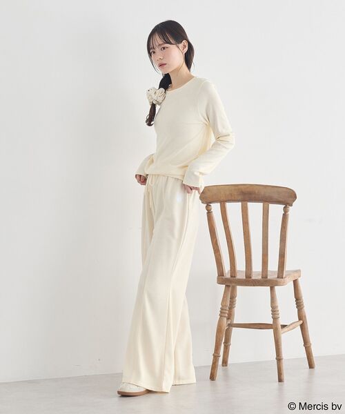 earth music&ecology（アースミュージックアンドエコロジー）の「miffy /earth 刺繍スウェットパンツ（スウェットパンツ・レディース・杢グレー/グレー系その他/クリーム・FREE）」の13枚目の写真