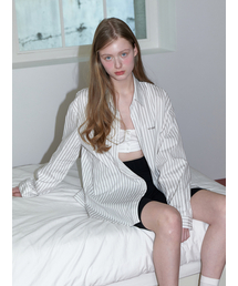 classic logo stripe shirts - cream