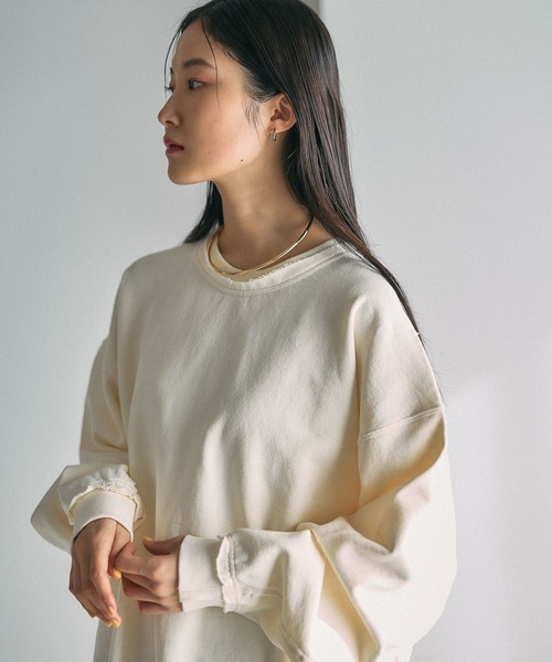 LEPSIM（レプシィム）の「BIG裏毛長袖チュニック　632568（スウェット・レディース・ブラック/アイボリー/ライトグレー/イエロー系その他・FREE）」の9枚目の写真