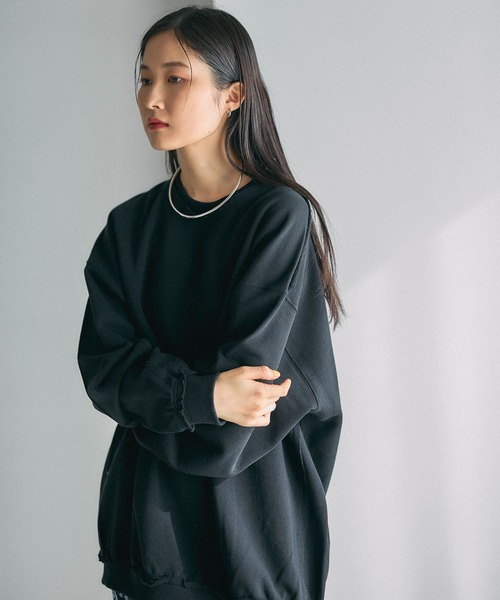 LEPSIM（レプシィム）の「BIG裏毛長袖チュニック　632568（スウェット・レディース・ブラック/アイボリー/ライトグレー/イエロー系その他・FREE）」の16枚目の写真