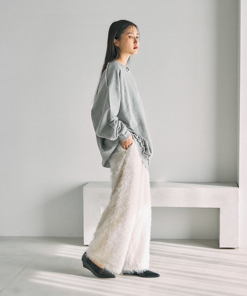 LEPSIM（レプシィム）の「BIG裏毛長袖チュニック　632568（スウェット・レディース・ブラック/アイボリー/ライトグレー/イエロー系その他・FREE）」の19枚目の写真