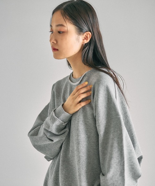 LEPSIM（レプシィム）の「BIG裏毛長袖チュニック　632568（スウェット・レディース・ブラック/アイボリー/ライトグレー/イエロー系その他・FREE）」の22枚目の写真