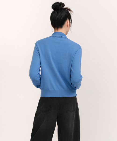 MUSINSA STANDARD WOMAN（ムシンサスタンダードウーマン）の「ウィメンズエッセンシャルハイネックカーディガン[ブルー]（カーディガン/ボレロ・レディース・その他・X-SMALL/SMALL/MEDIUM/LARGE）」の11枚目の写真