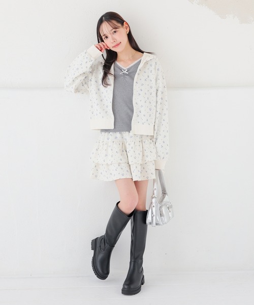 Honeys(ハニーズ)の「フロントギャザートップス(Tシャツ/カットソー・レディース・ヘザーチャコール/ピンク/ホワイト/ネイビー・L/M/S)」の18枚目の写真