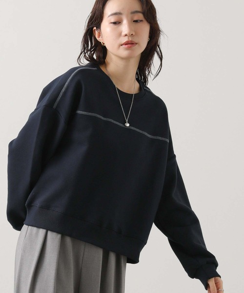 Gready Brilliant（グレディブリリアン）の「【WEB限定】配色ステッチスウェット（スウェット・レディース・ネイビー/ブラウン/グレー・FREE）」の2枚目の写真