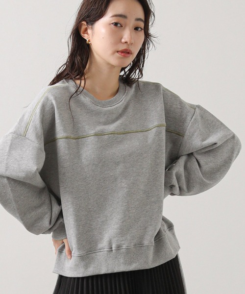 Gready Brilliant（グレディブリリアン）の「【WEB限定】配色ステッチスウェット（スウェット・レディース・ネイビー/ブラウン/グレー・FREE）」の3枚目の写真