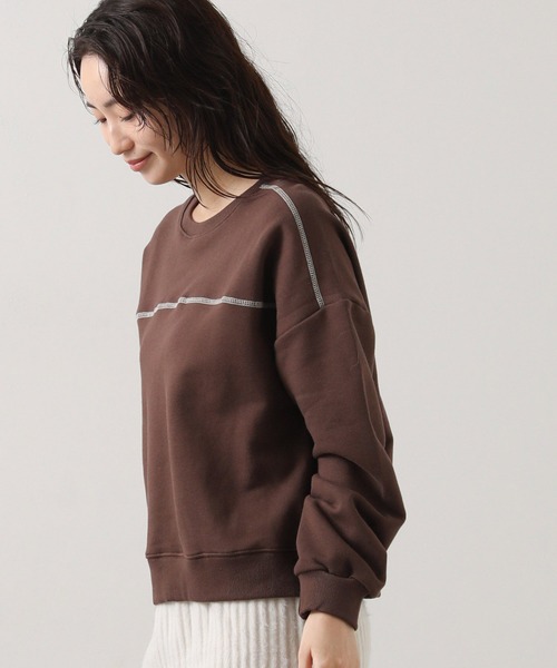 Gready Brilliant（グレディブリリアン）の「【WEB限定】配色ステッチスウェット（スウェット・レディース・ネイビー/ブラウン/グレー・FREE）」の21枚目の写真