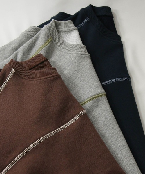 Gready Brilliant（グレディブリリアン）の「【WEB限定】配色ステッチスウェット（スウェット・レディース・ネイビー/ブラウン/グレー・FREE）」の5枚目の写真