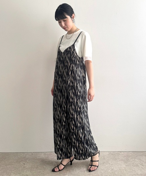 LHELBIE(レルビエ)の「ラップキャミサロペット(サロペット/オーバーオール・レディース・ストライプ/ブラック系2/ブラック系1・M)」の16枚目の写真