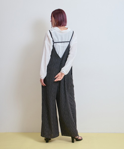LHELBIE(レルビエ)の「ラップキャミサロペット(サロペット/オーバーオール・レディース・ストライプ/ブラック系2/ブラック系1・M)」の14枚目の写真