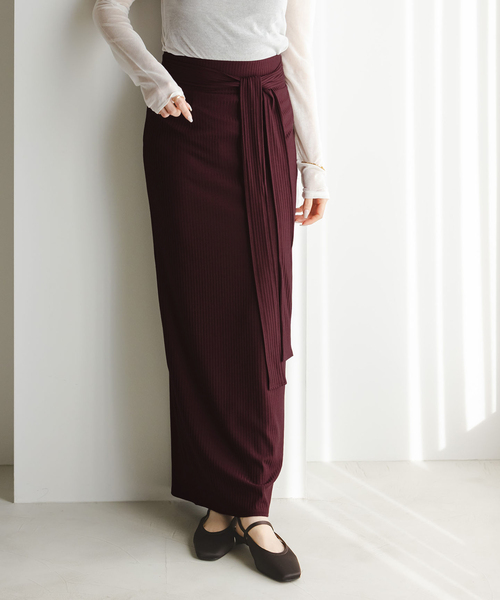 Noble（ノーブル）の「アニヴェンリブラップスカート（スカート・レディース・モカ/ボルドー・36/38/40）」の18枚目の写真