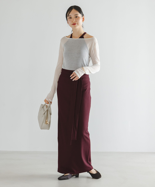 Noble（ノーブル）の「アニヴェンリブラップスカート（スカート・レディース・モカ/ボルドー・36/38/40）」の21枚目の写真
