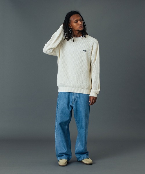 XLARGE(エクストララージ)の「MESH SWEATER(ニット/セーター・メンズ・ブラック/オフホワイト/グリーン・S/M/L/XL)」の5枚目の写真