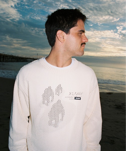 XLARGE(エクストララージ)の「MESH SWEATER(ニット/セーター・メンズ・ブラック/オフホワイト/グリーン・S/M/L/XL)」の7枚目の写真