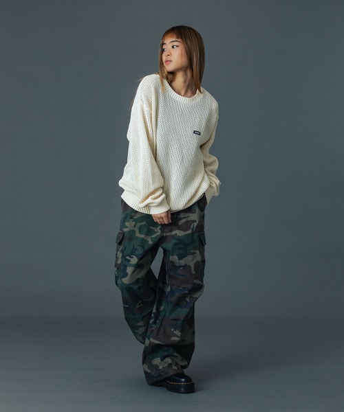 XLARGE(エクストララージ)の「MESH SWEATER(ニット/セーター・メンズ・ブラック/オフホワイト/グリーン・S/M/L/XL)」の6枚目の写真