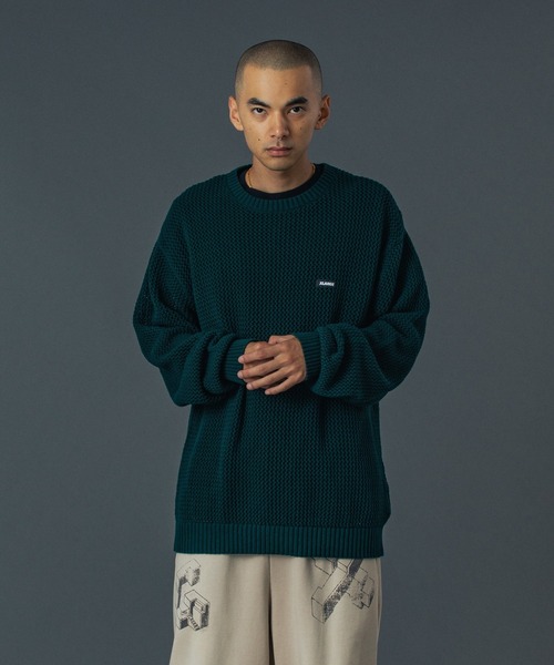 XLARGE(エクストララージ)の「MESH SWEATER(ニット/セーター・メンズ・ブラック/オフホワイト/グリーン・S/M/L/XL)」の9枚目の写真