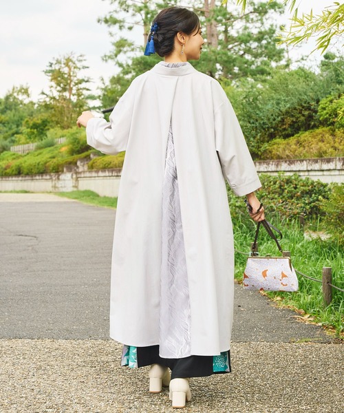 カヤ(カヤ)の「【カヤ】春霰八掛ワンピース(ワンピース・レディース・パープル/ライトグレー/スミクロ・FREE)」の1枚目の写真