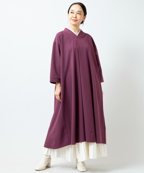 カヤ(カヤ)の「【カヤ】春霰八掛ワンピース(ワンピース・レディース・パープル/ライトグレー/スミクロ・FREE)」の18枚目の写真