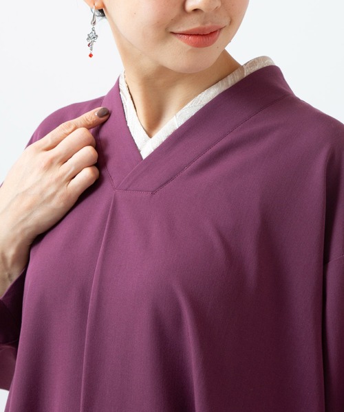 カヤ(カヤ)の「【カヤ】春霰八掛ワンピース(ワンピース・レディース・パープル/ライトグレー/スミクロ・FREE)」の11枚目の写真