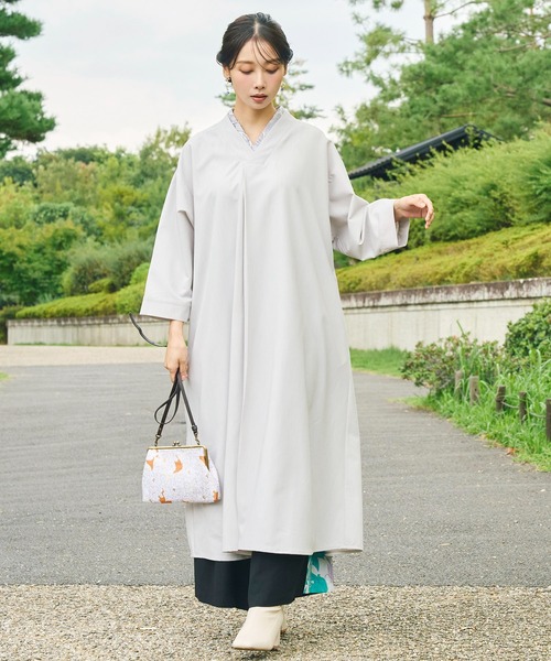 カヤ(カヤ)の「【カヤ】春霰八掛ワンピース(ワンピース・レディース・パープル/ライトグレー/スミクロ・FREE)」の7枚目の写真