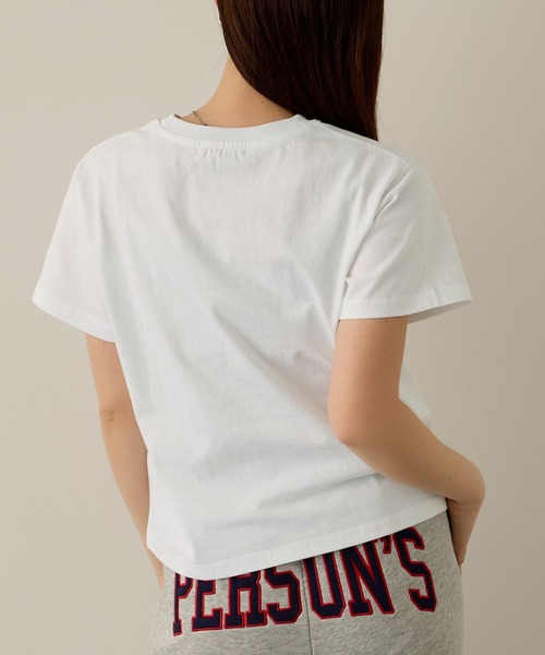 PERSON'S（パーソンズ）の「PERSON'S別注 グラフィックプリントTシャツ（Tシャツ/カットソー・レディース・オートミール/スミクロ/ミント/ブラック/サックスブルー/オフホワイト/アッシュ・S/FREE）」の10枚目の写真