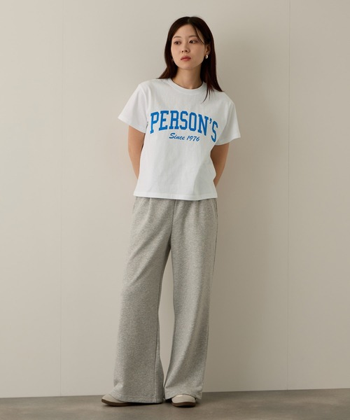 PERSON'S（パーソンズ）の「PERSON'S別注 グラフィックプリントTシャツ（Tシャツ/カットソー・レディース・オートミール/スミクロ/ミント/ブラック/サックスブルー/オフホワイト/アッシュ・S/FREE）」の11枚目の写真