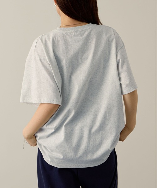 PERSON'S（パーソンズ）の「PERSON'S別注 グラフィックプリントTシャツ（Tシャツ/カットソー・レディース・オートミール/スミクロ/ミント/ブラック/サックスブルー/オフホワイト/アッシュ・S/FREE）」の15枚目の写真