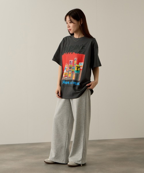 PERSON'S(パーソンズ)の「PERSON'S別注 グラフィックプリントTシャツ(Tシャツ/カットソー・レディース・オートミール/スミクロ/ミント/ブラック/サックスブルー/オフホワイト/アッシュ・S/FREE)」の21枚目の写真
