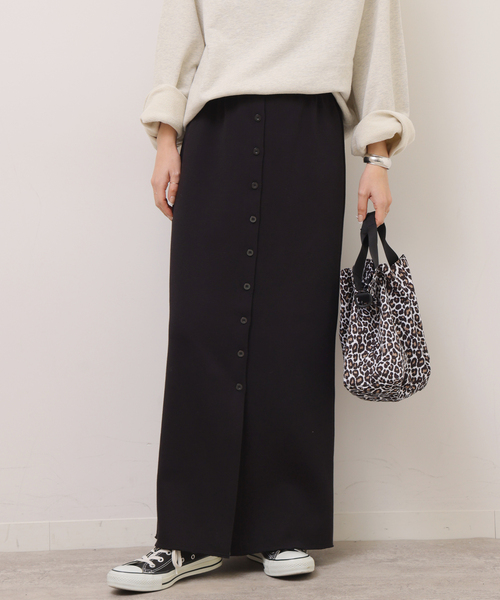 JOURNAL STANDARD relume（ジャーナルスタンダード　レリューム）の「フロントボタンカットイージースカート（スカート・レディース・ブラック/チャコールグレー・FREE）」の2枚目の写真