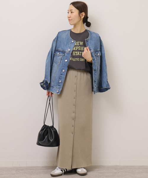 JOURNAL STANDARD relume（ジャーナルスタンダード　レリューム）の「フロントボタンカットイージースカート（スカート・レディース・ブラック/チャコールグレー・FREE）」の13枚目の写真