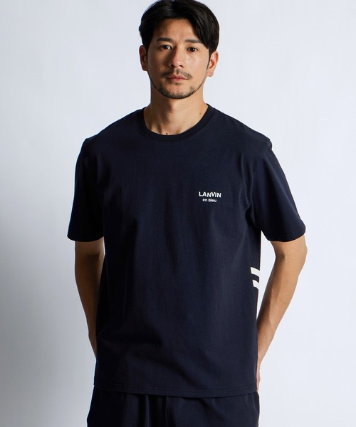 LANVIN en Bleu（ランバンオンブルー）の「8オンス "JL" バックプリント レギュラーフィット Tシャツ（Tシャツ/カットソー・メンズ・ネイビー/ブラック/ブルーグレー/オフホワイト・52/50/48/46）」の4枚目の写真