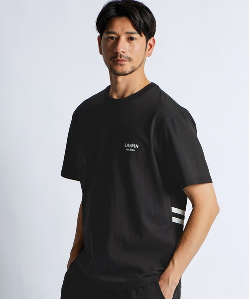 LANVIN en Bleu（ランバンオンブルー）の「8オンス "JL" バックプリント レギュラーフィット Tシャツ（Tシャツ/カットソー・メンズ・ネイビー/ブラック/ブルーグレー/オフホワイト・52/50/48/46）」の2枚目の写真